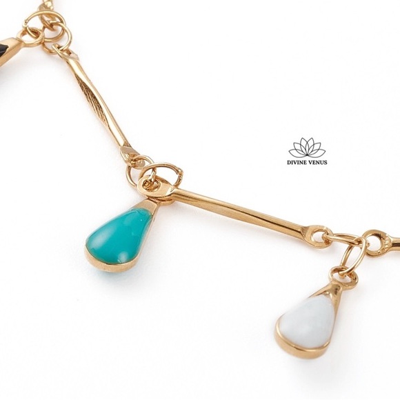 Colorful Teardrop Necklace | Gold Plated Stainless Steel - Picture 3 of 5